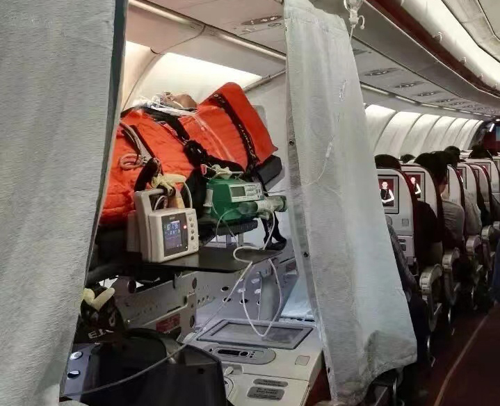 石首市跨国医疗包机、航空担架